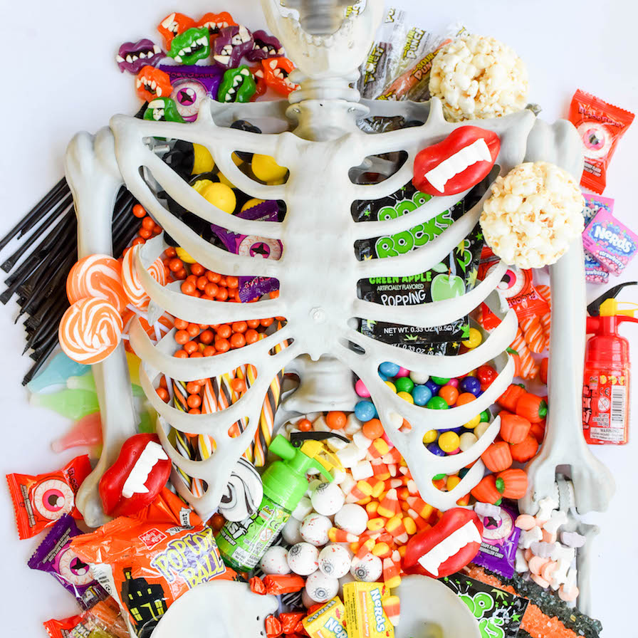 Halloween Skeleton Candy Charcuterie Board