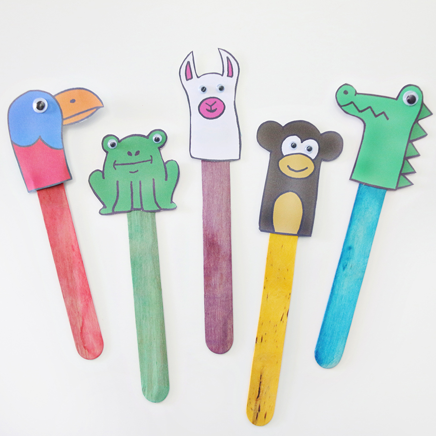 5 Animal Popsicle Stick Puppet Printables | Fun365