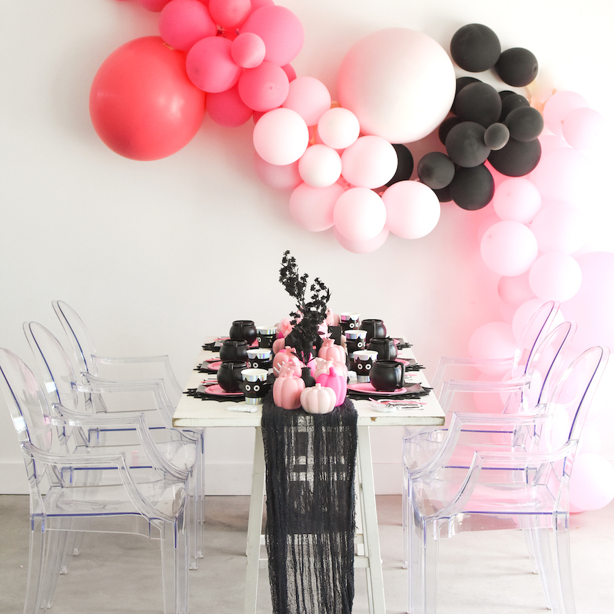 Pink and Black Kids' Halloween Party
