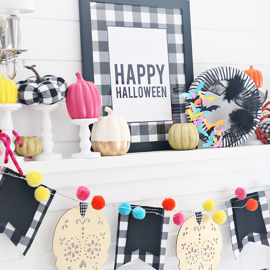 Colorful Halloween Mantel Decor Ideas | Fun365