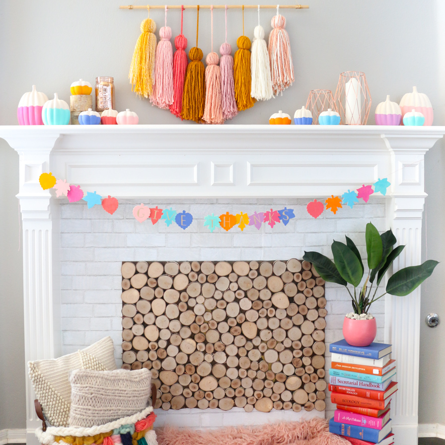 Colorful Fall Mantel Ideas