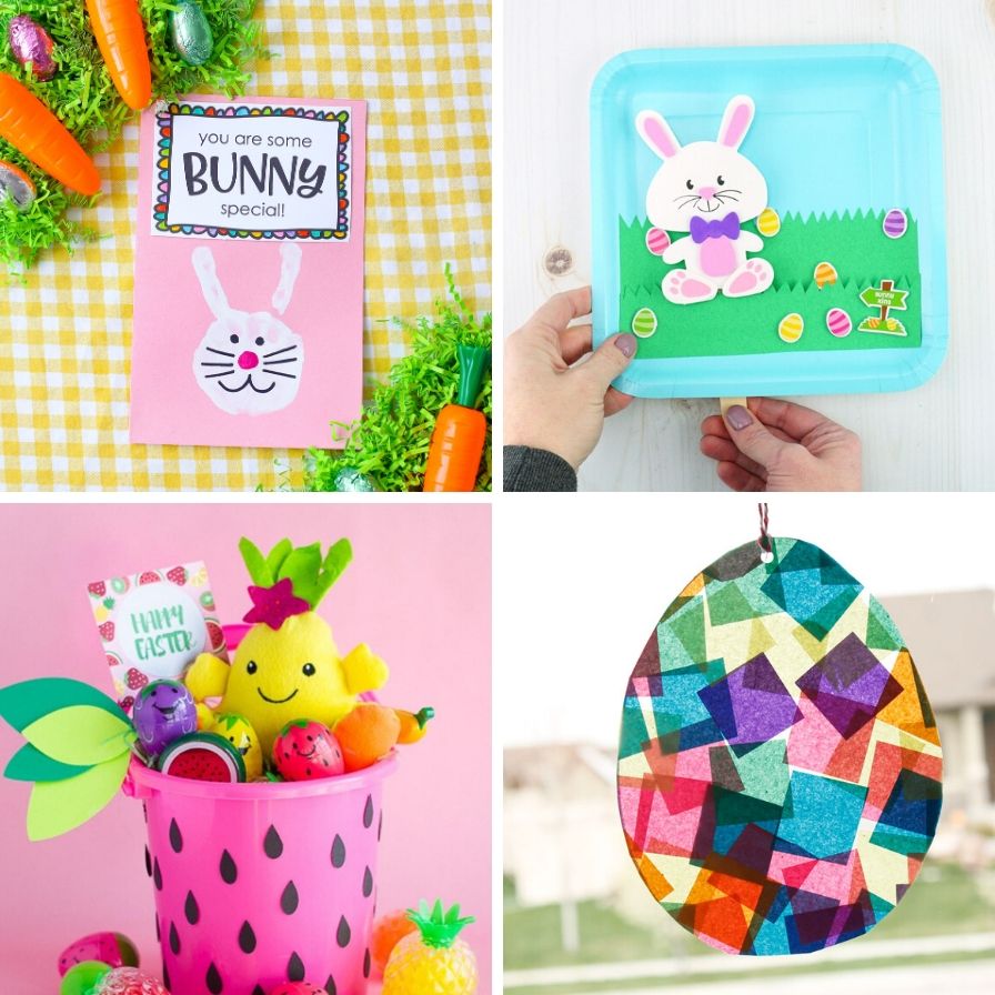 Easter Fuzzy Bunny 4pc Party Decoration Egg Hunt Craft Loot Bag Basket Child 