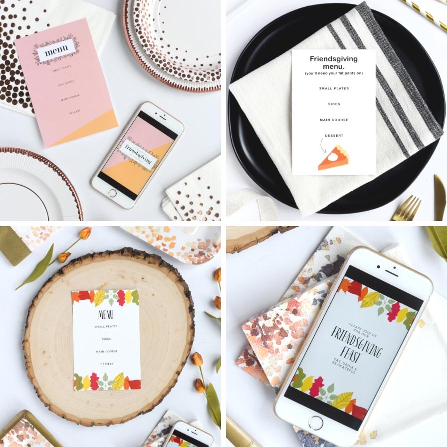 Friendsgiving Invitations & Printable Menus