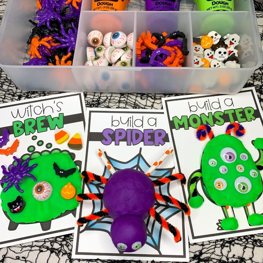 Halloween Spider Play Dough - Play and Learn Every Day