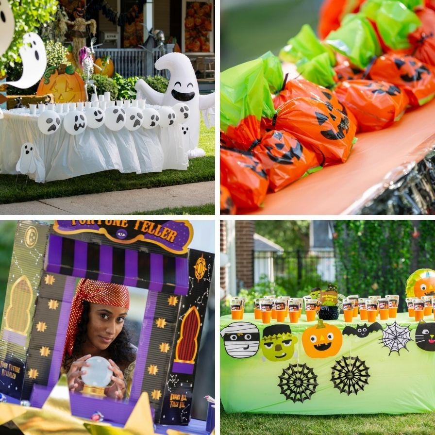 Halloween Trick-Or-Treat Driveway Table Ideas