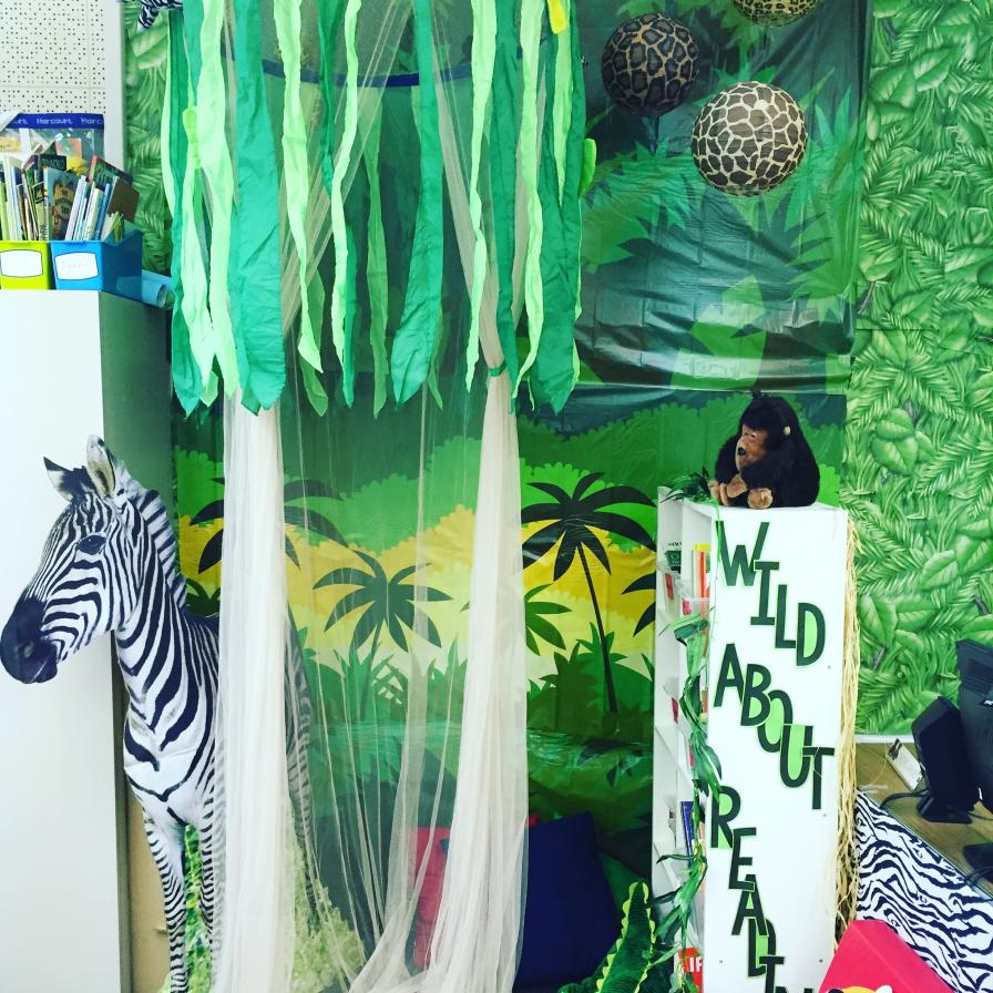 Jungle Themed Classroom Library Corner