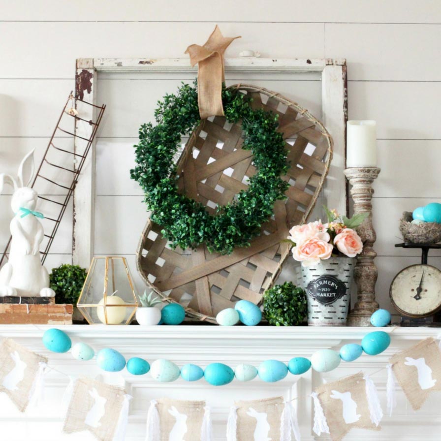 Modern Farmhouse Easter Mantel