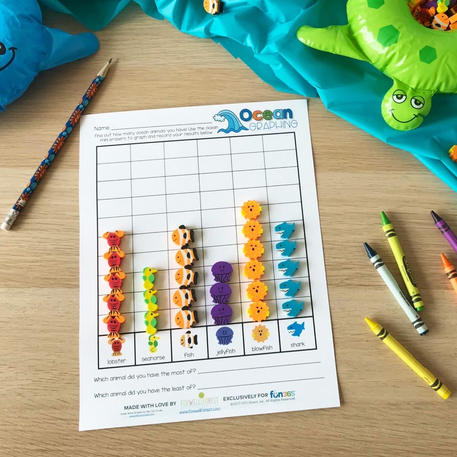 Ocean Mini Eraser Graphing Activity