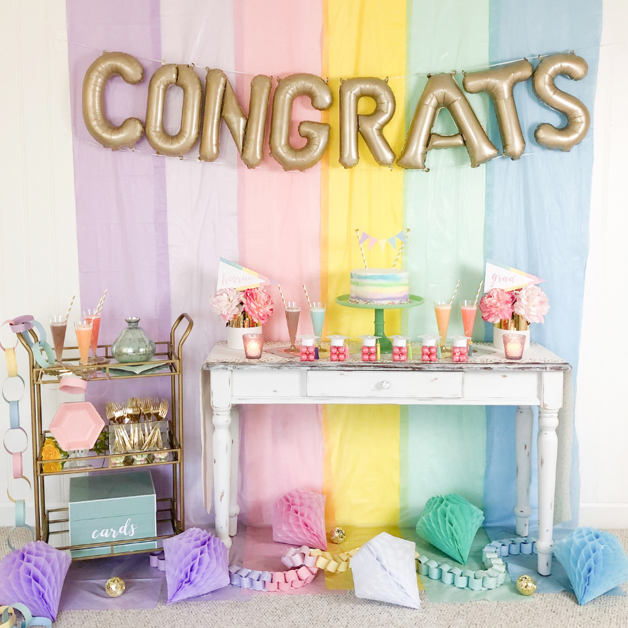 Pastel Rainbow Graduation Party
