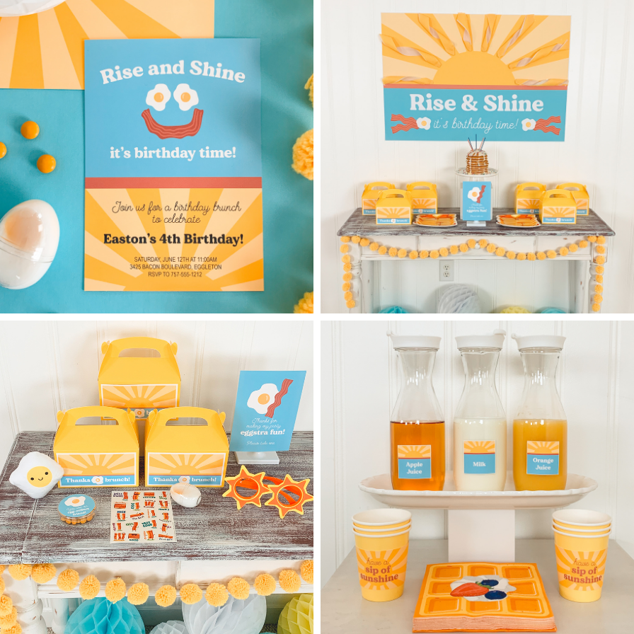 Breakfast Brunch Birthday Party Printable Pack