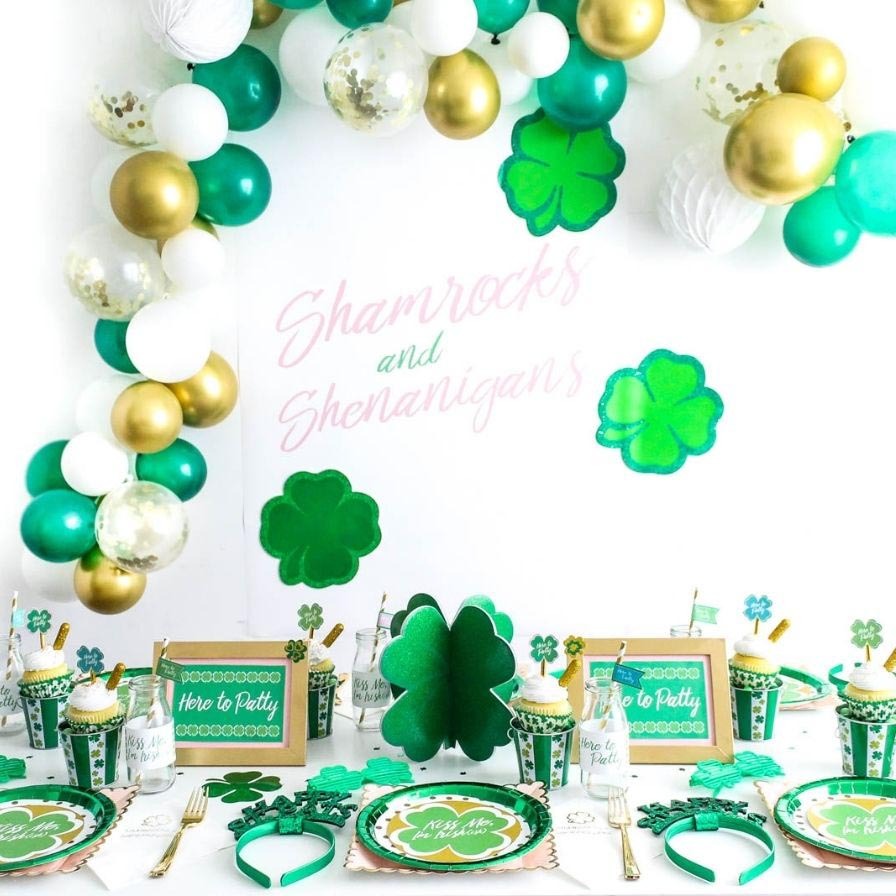 Green and Gold Balloon Garland  St Patrick's Day Party Decorations –  Swanky Party Box