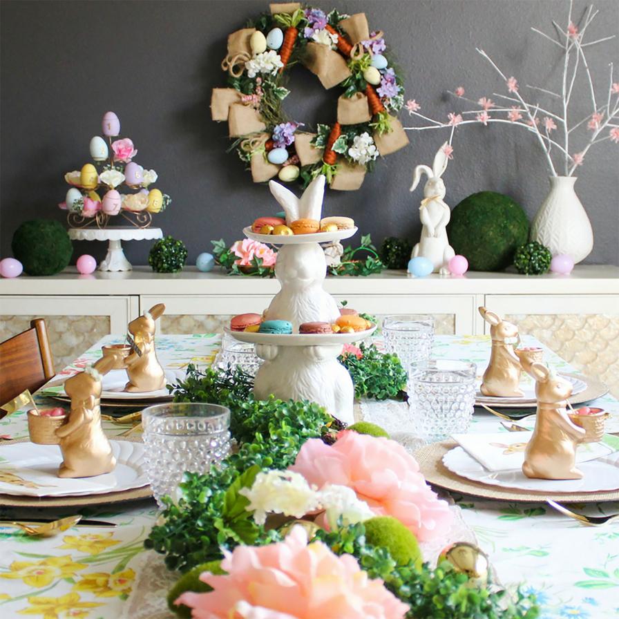 Vintage Floral Easter Tablescape