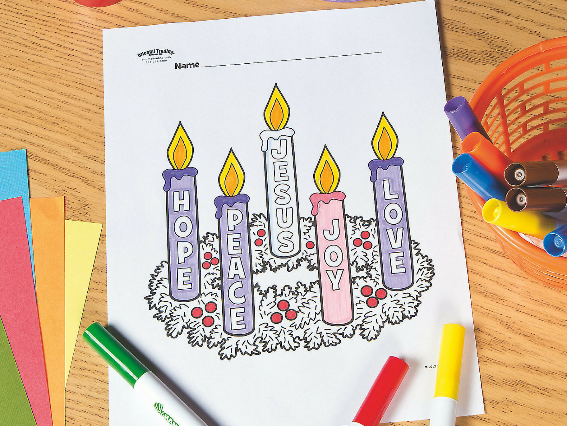 advent candles coloring page