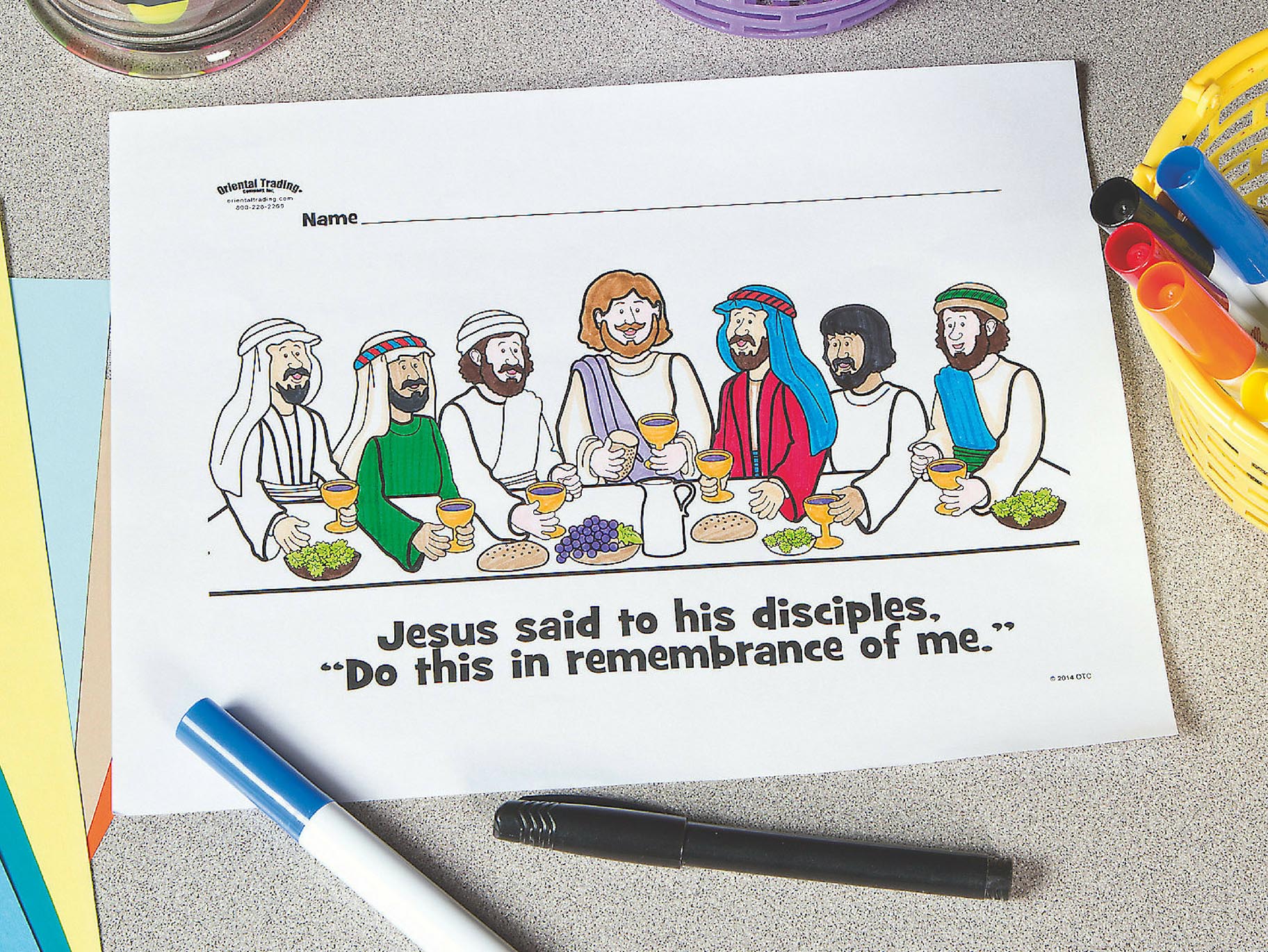 Last Supper Free Printable Coloring Page Fun365