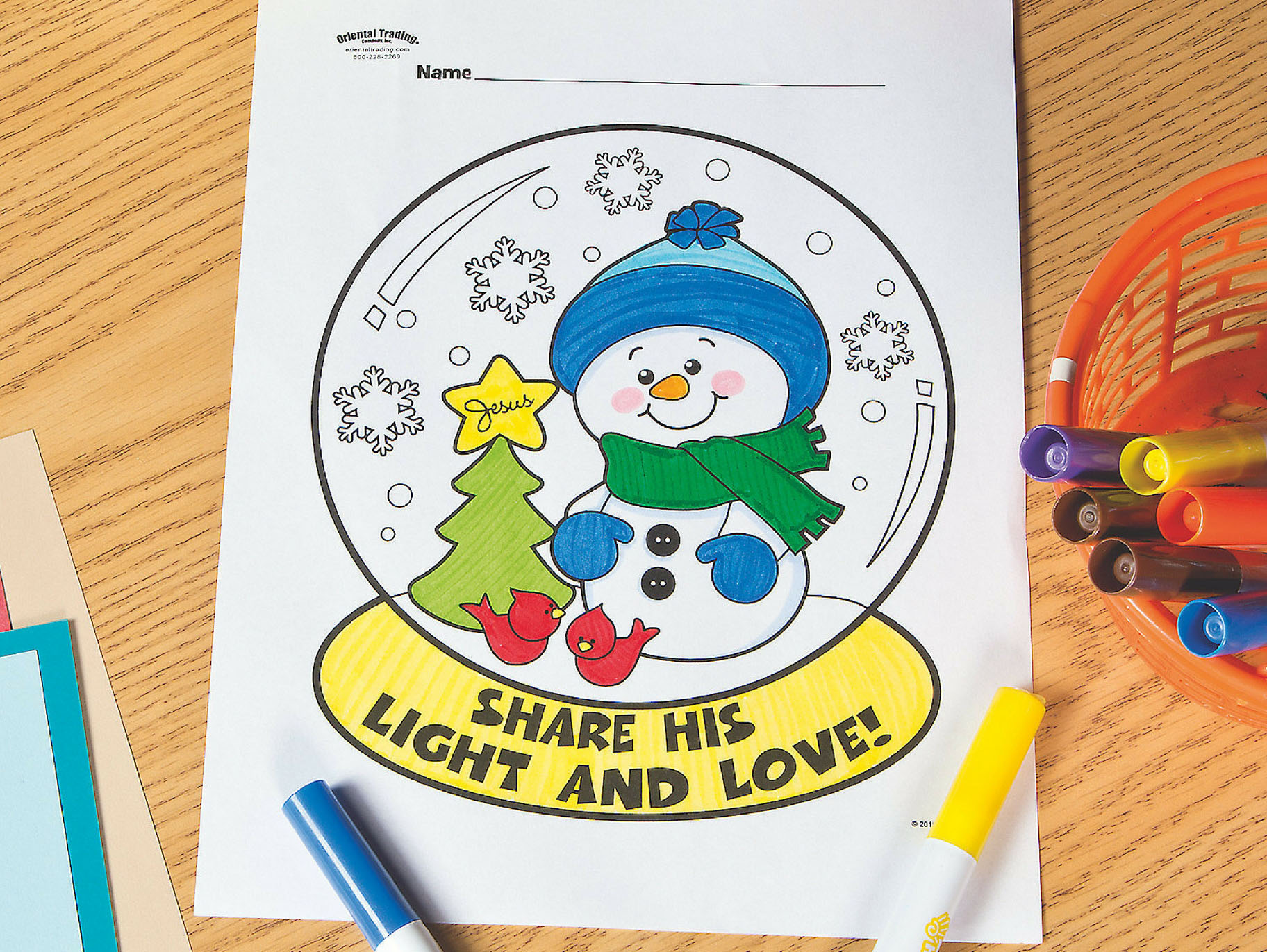 Share His Light Snowman Free Printable Coloring Page