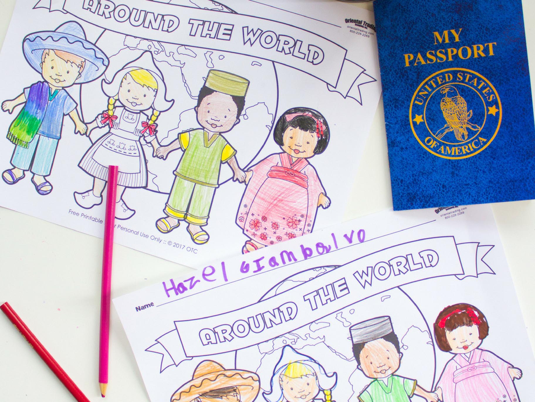 All Around the World Free Printable Coloring Page