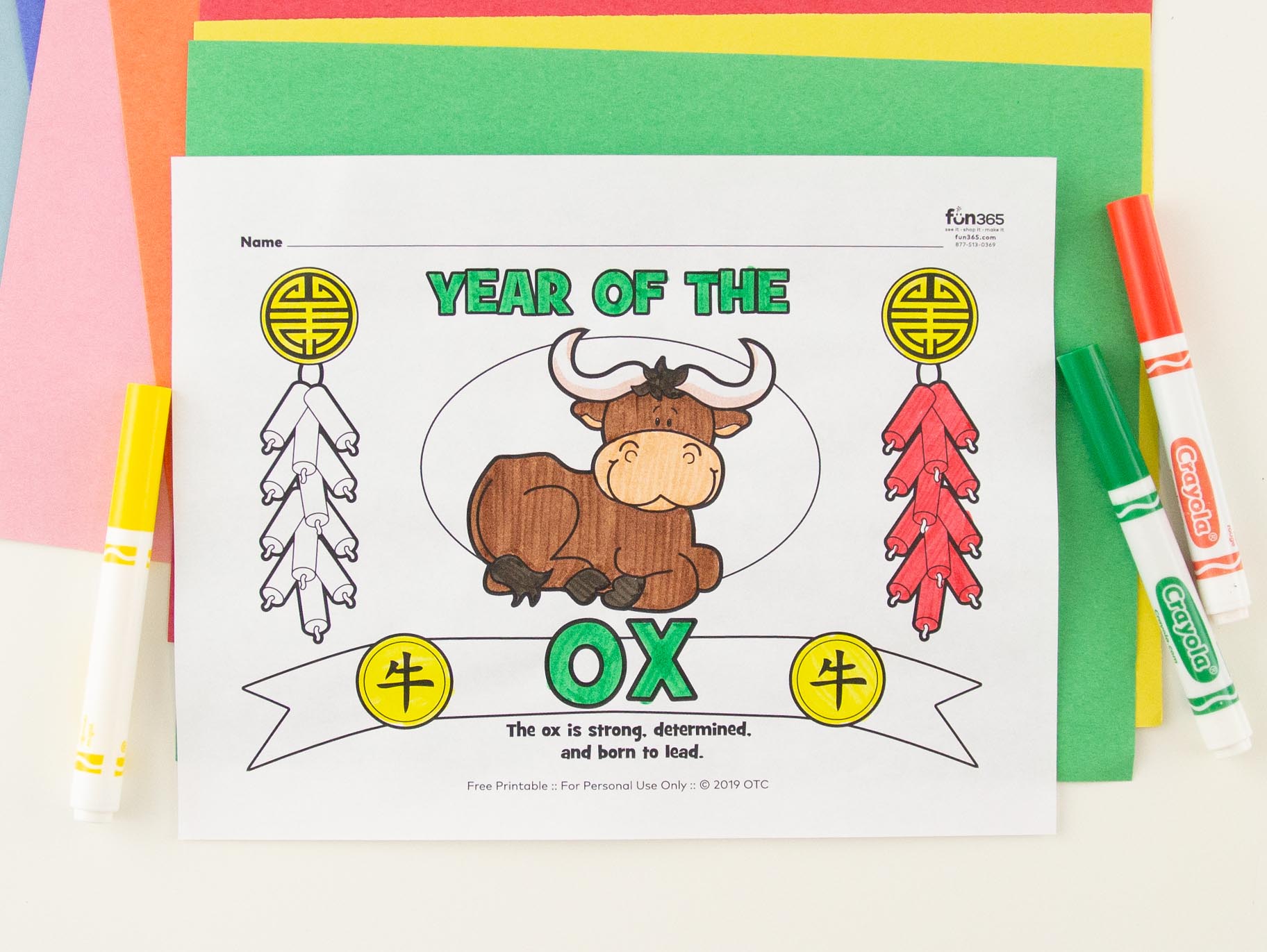 Download Chinese New Year Ox Coloring Page Free Printable Fun365
