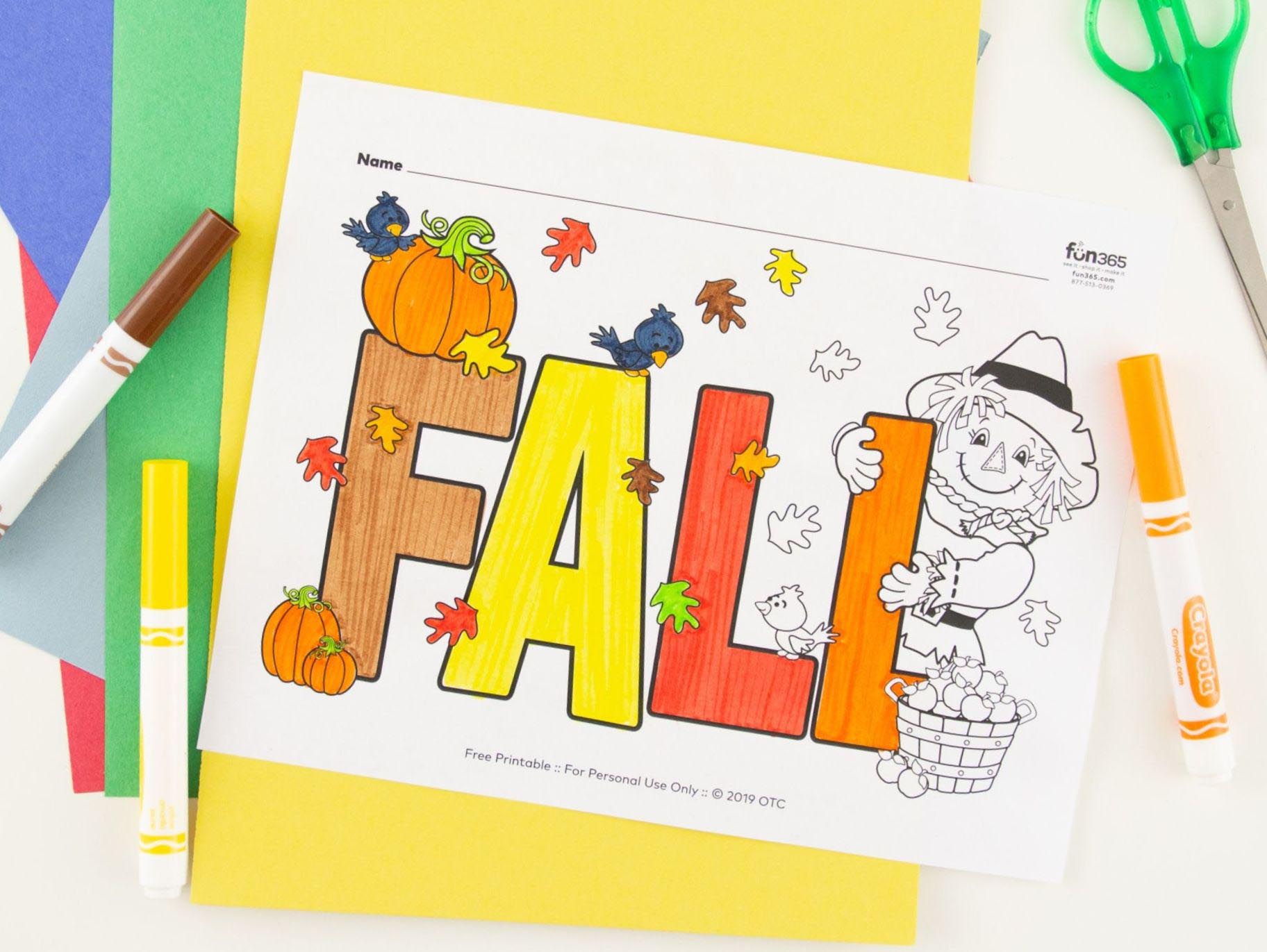 Fall Coloring Page Free Printable