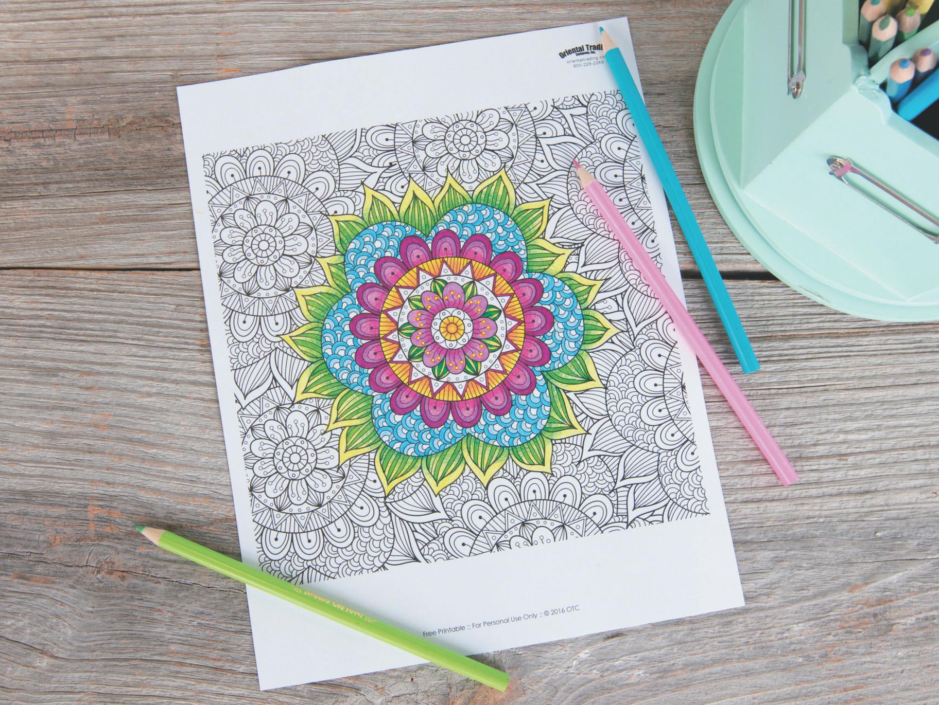 Floral Mandala Adult Coloring Page Free Printable