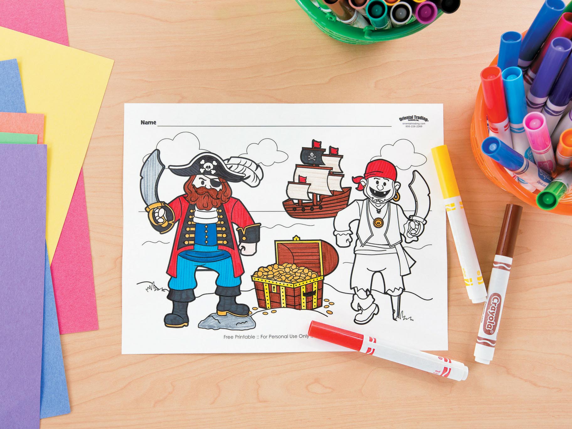 Pirate Free Printable Coloring Page
