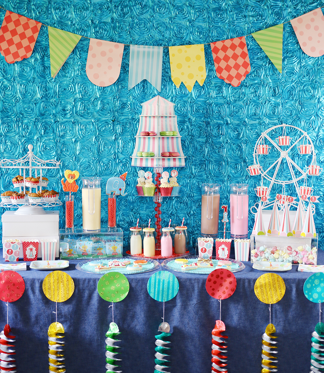 Circus Birthday Party Milk & Cookies Dessert Bar | Fun365