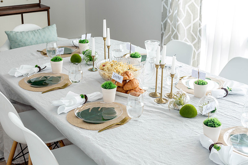 DIY Natural Green Tablescape | Fun365