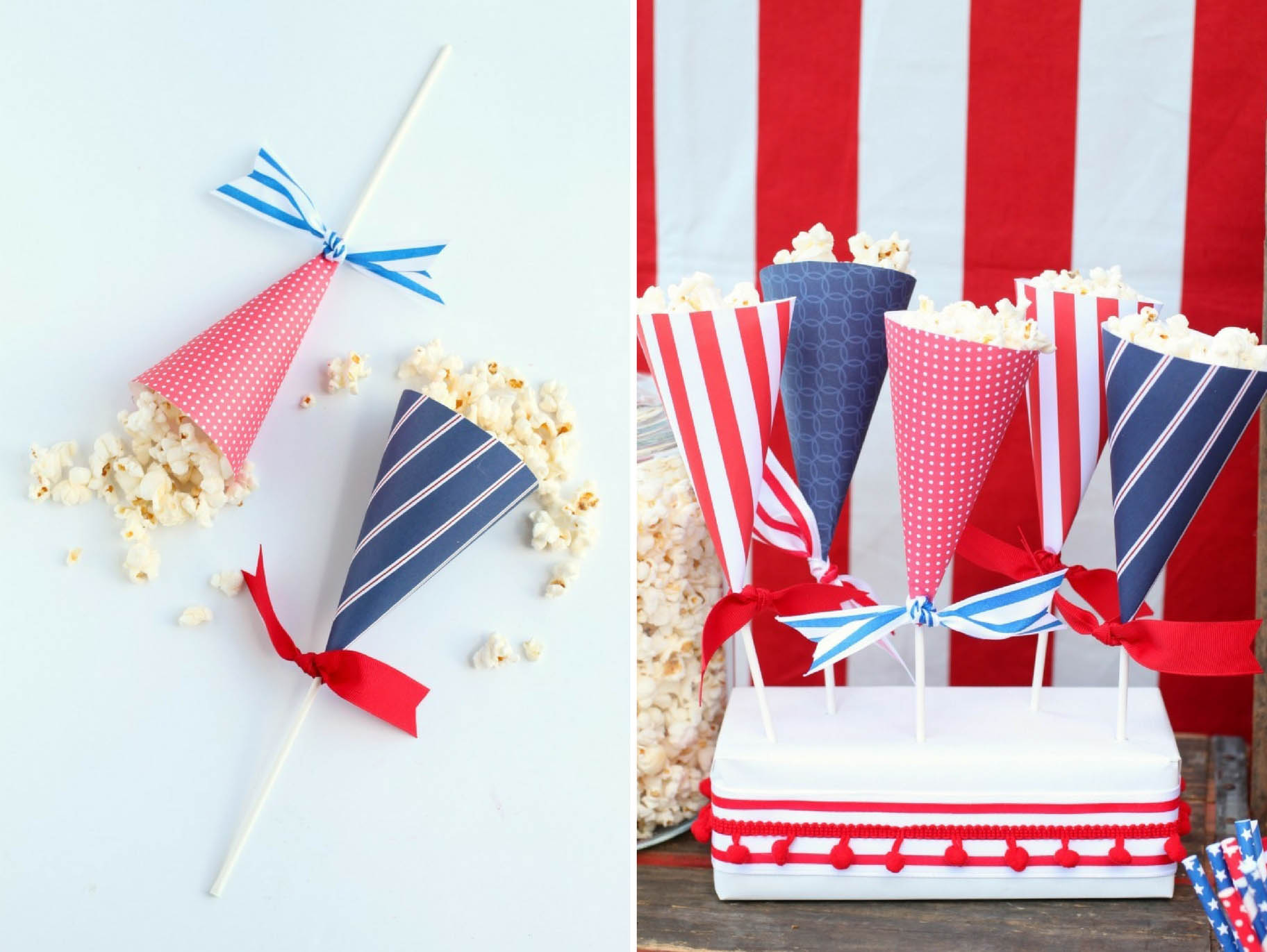 4th of July DIY Popcorn Treat Cones