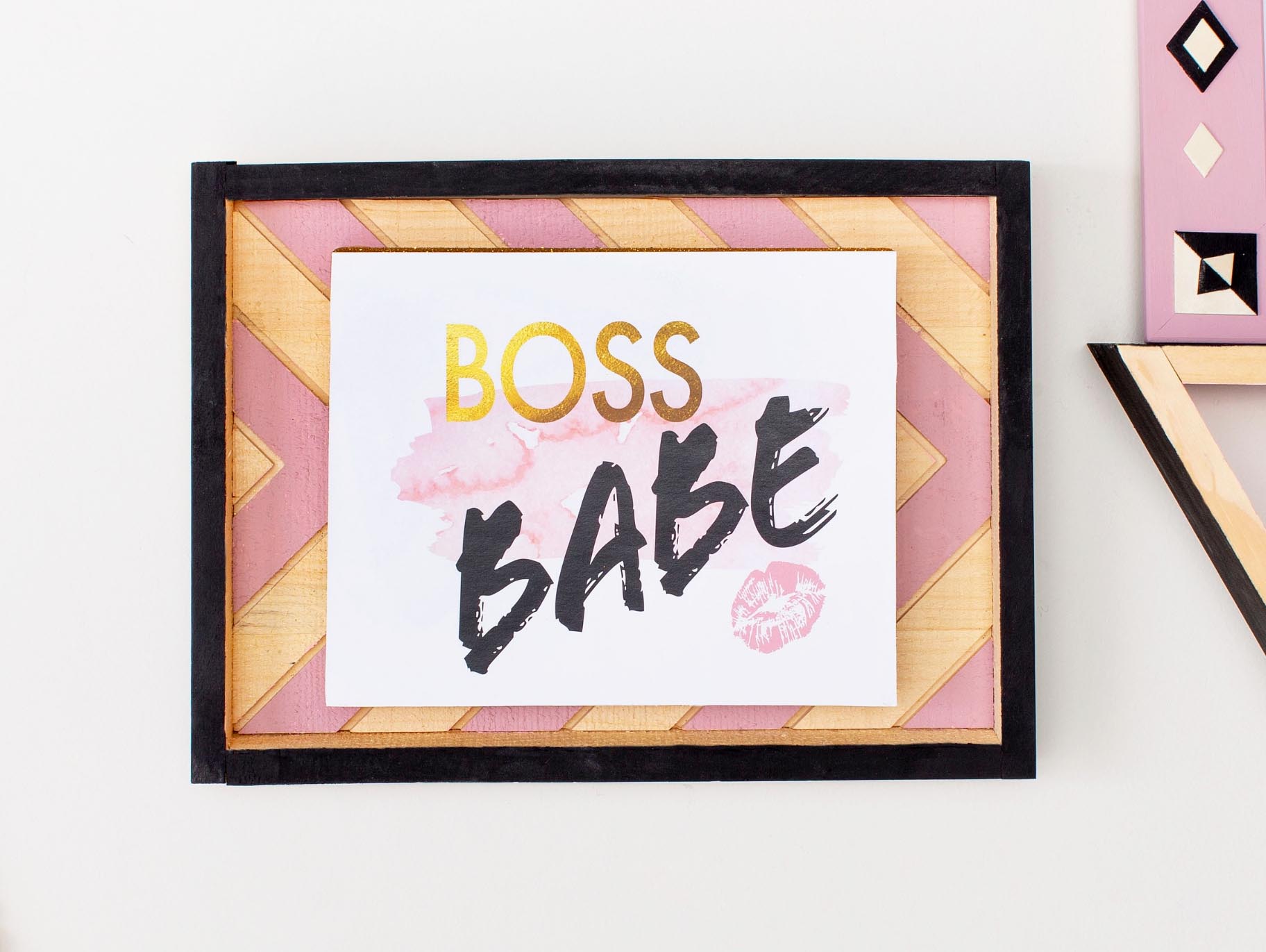 Boss Babe DIY Chevron Wood Sign 