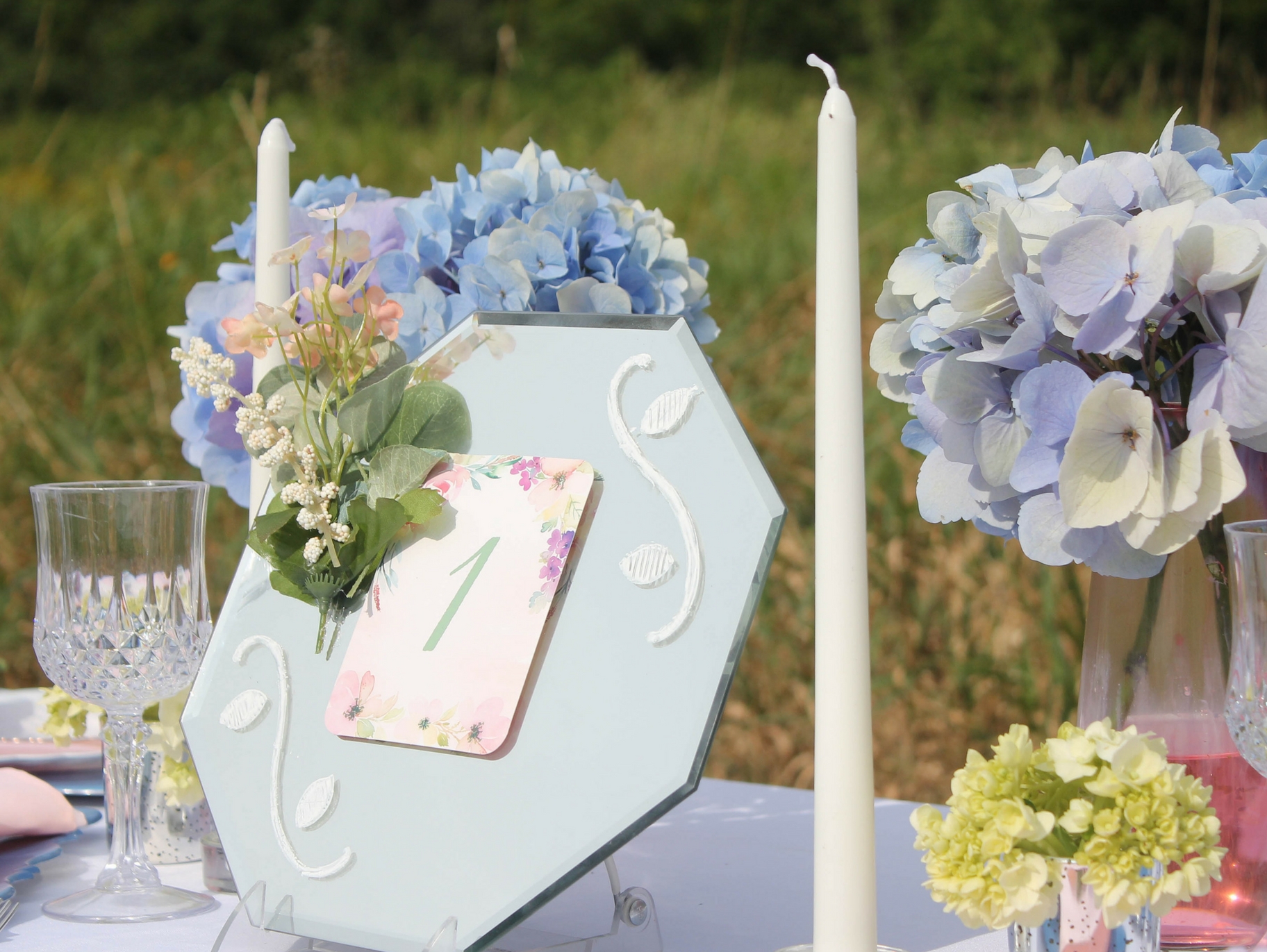 Periwinkle Table Number Centerpiece DIY