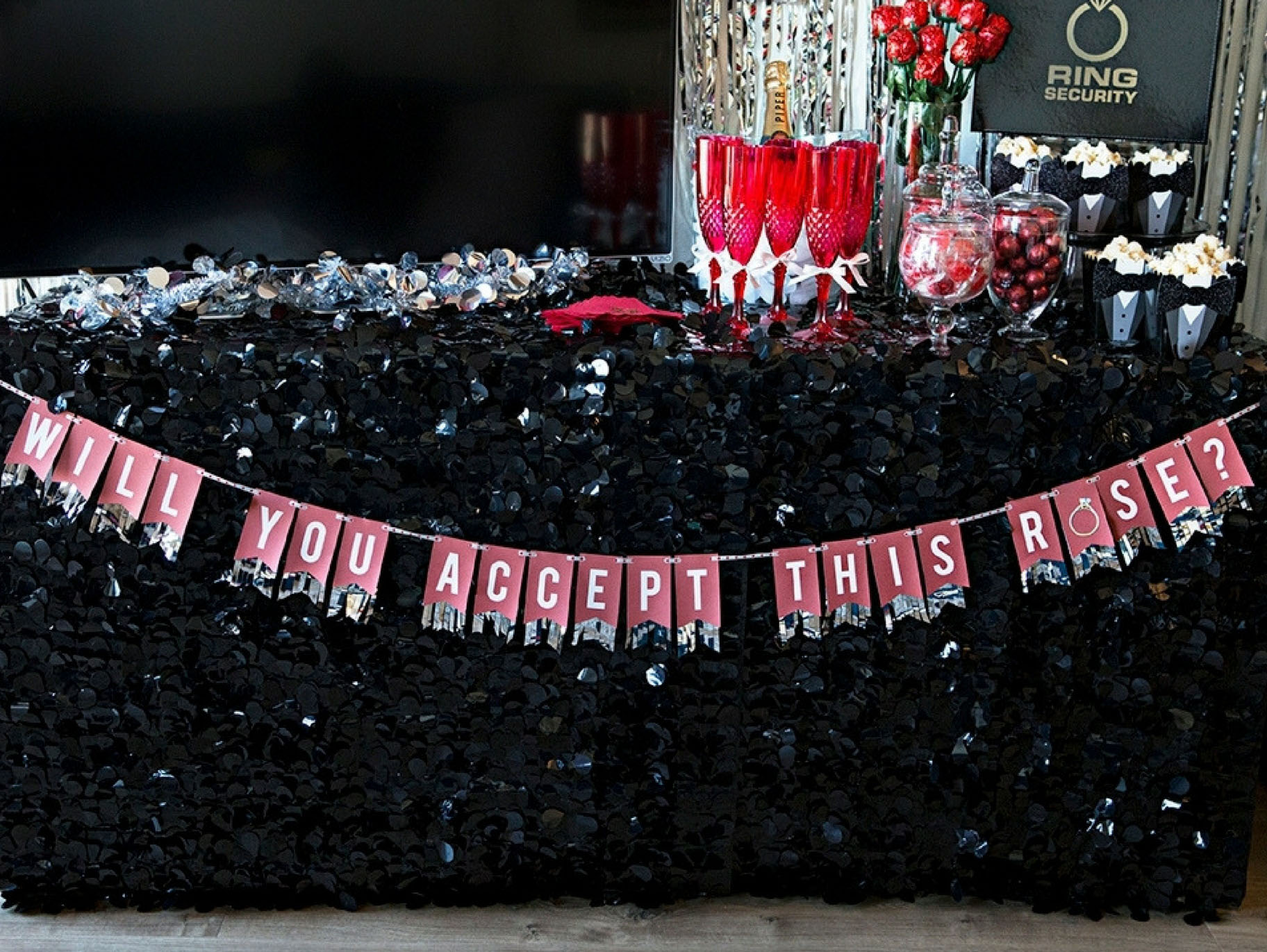 DIY "Will You Accept This Rose" Bunting Banner