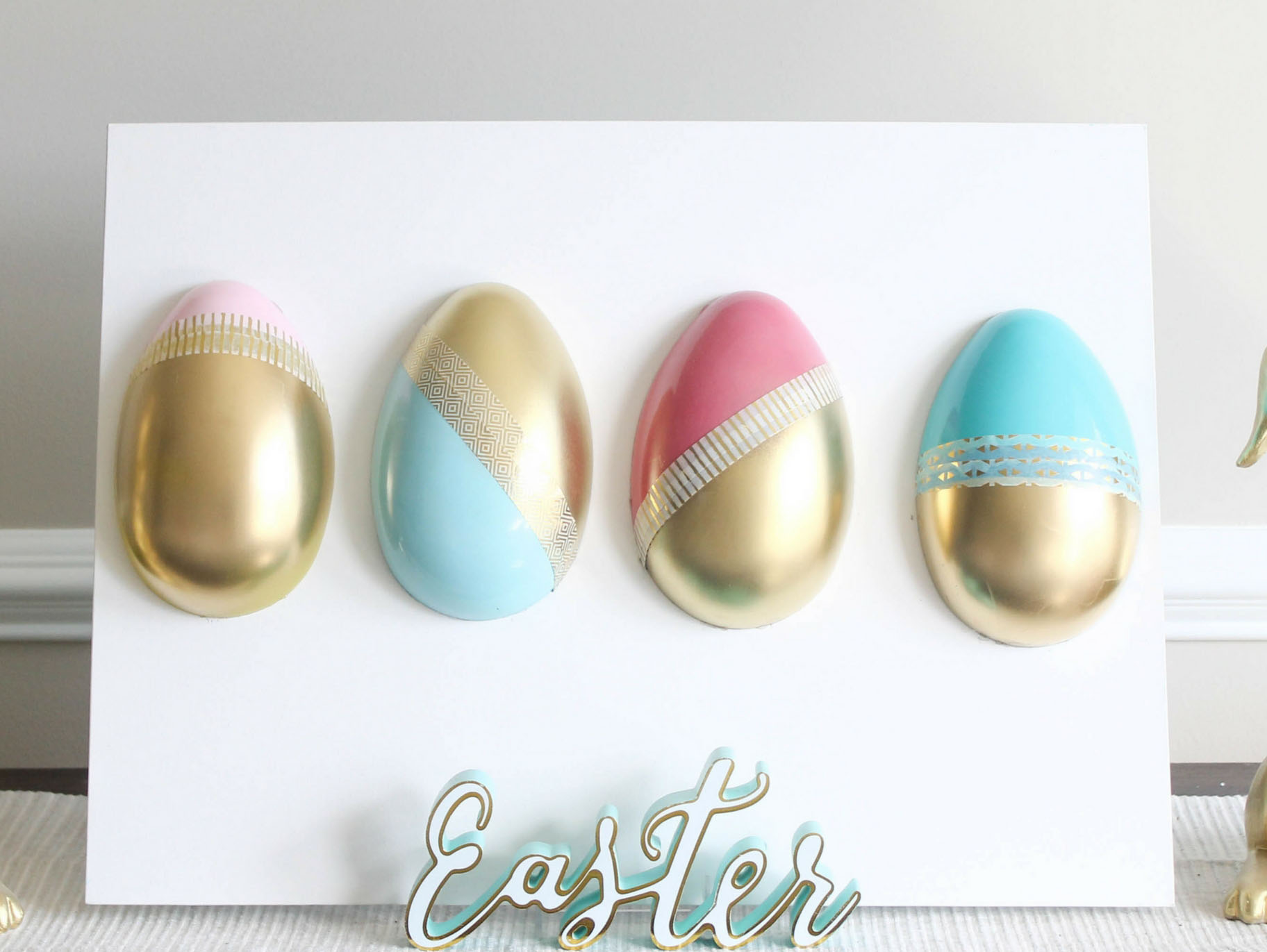 DIY Color Block Egg Sign