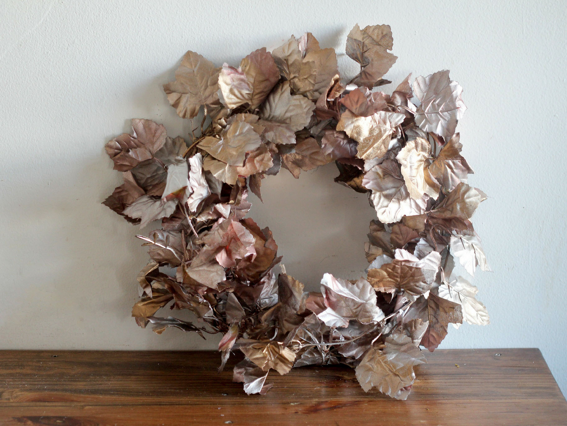 DIY Metallic Fall Wreath