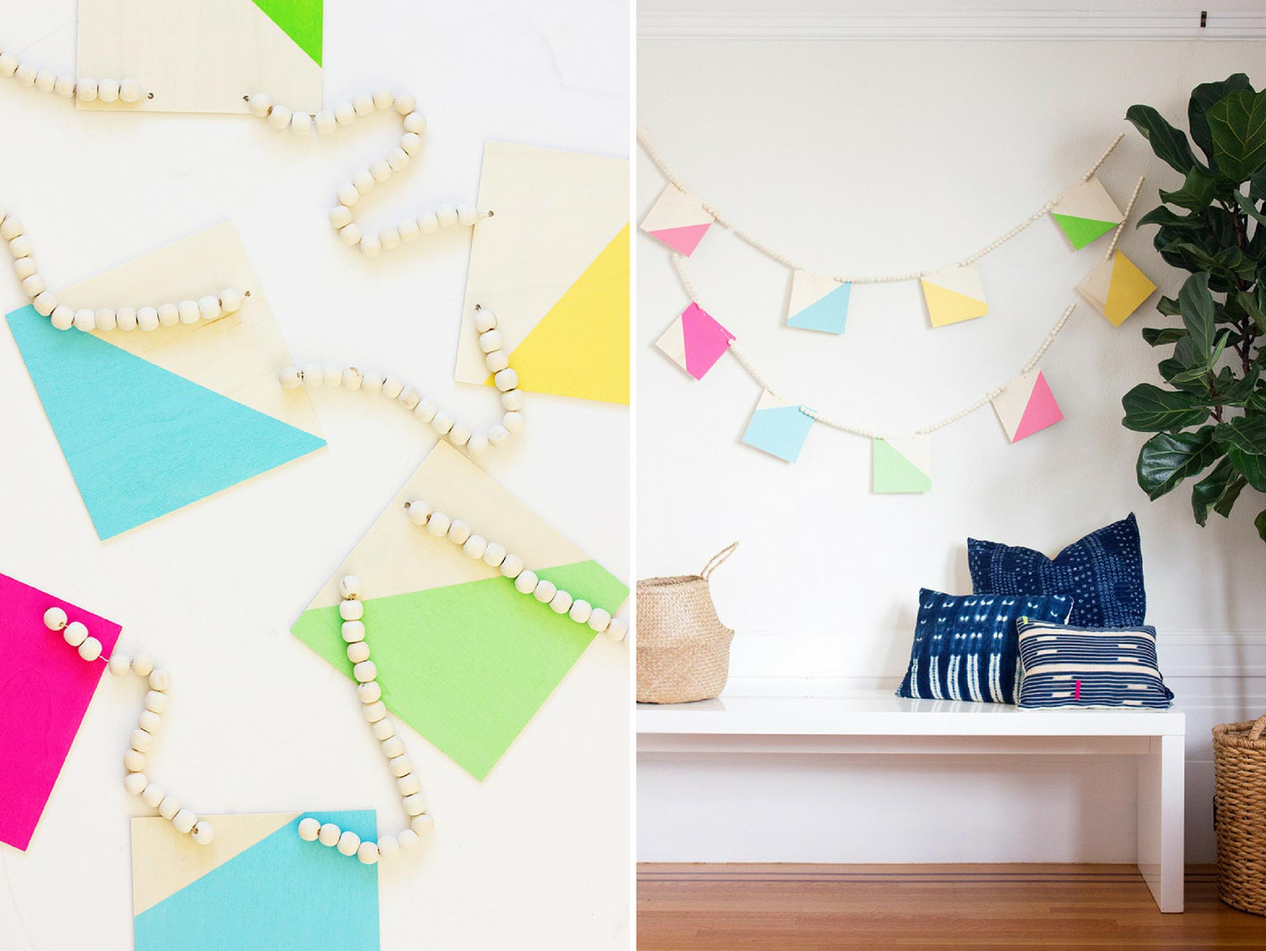 DIY Spring Wood Bead Garland