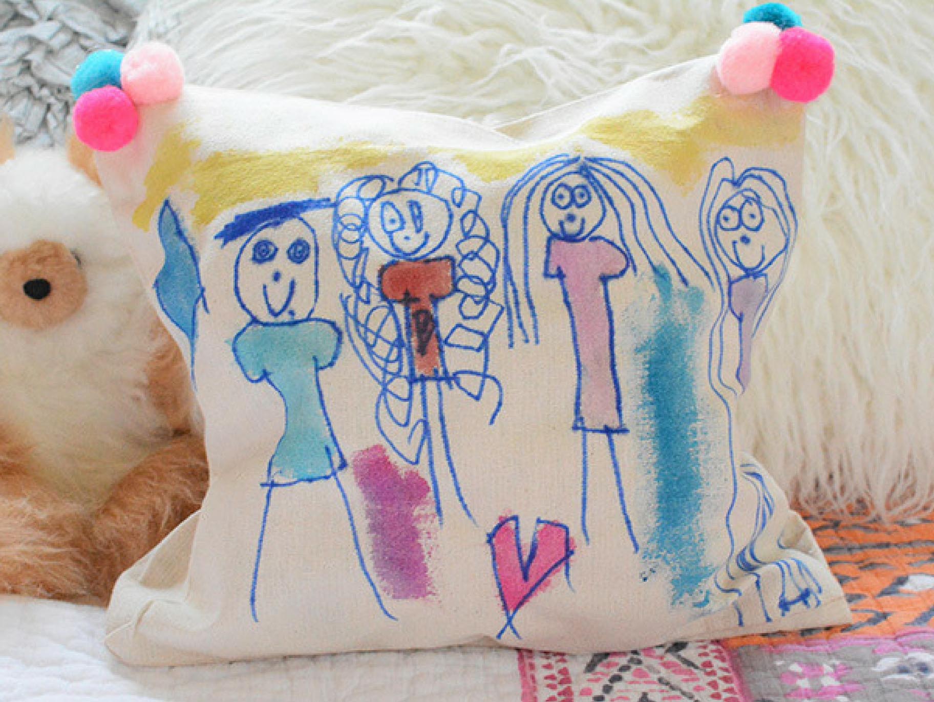 Family Portrait DIY Pillows
