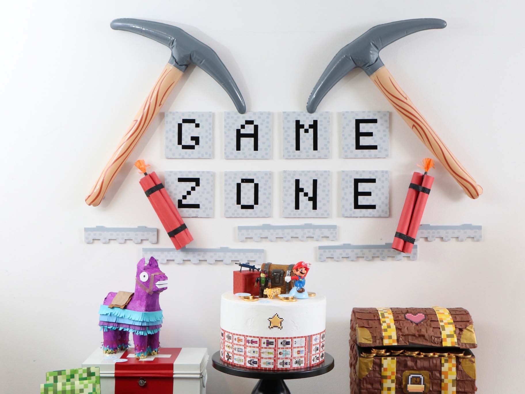 Game Zone Backdrop Banner Fun365 - free printable roblox alphabet banner pack birthday party printables birthday banner free printable birthday printables