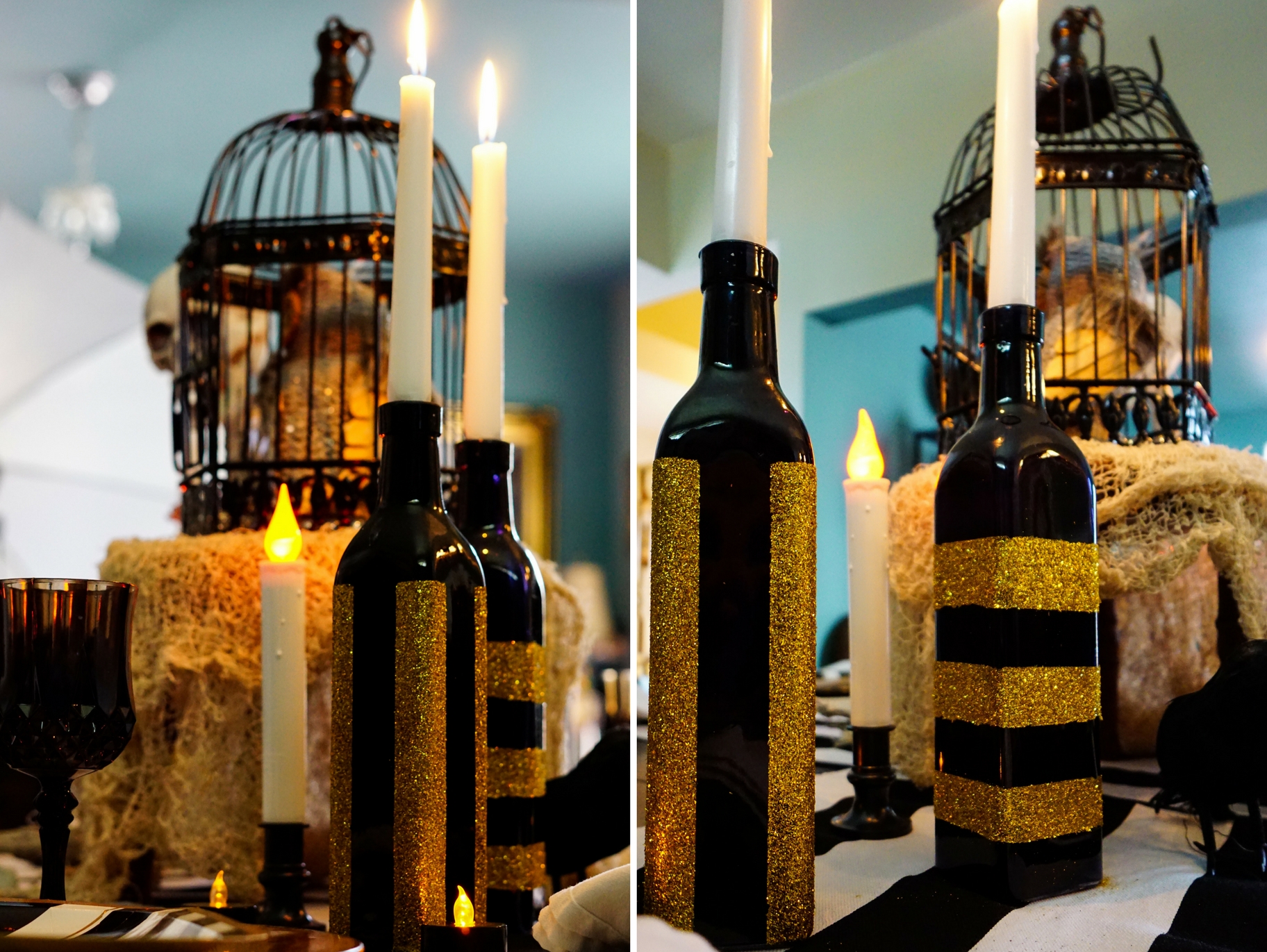 Glitzy Glittered Candle Holders