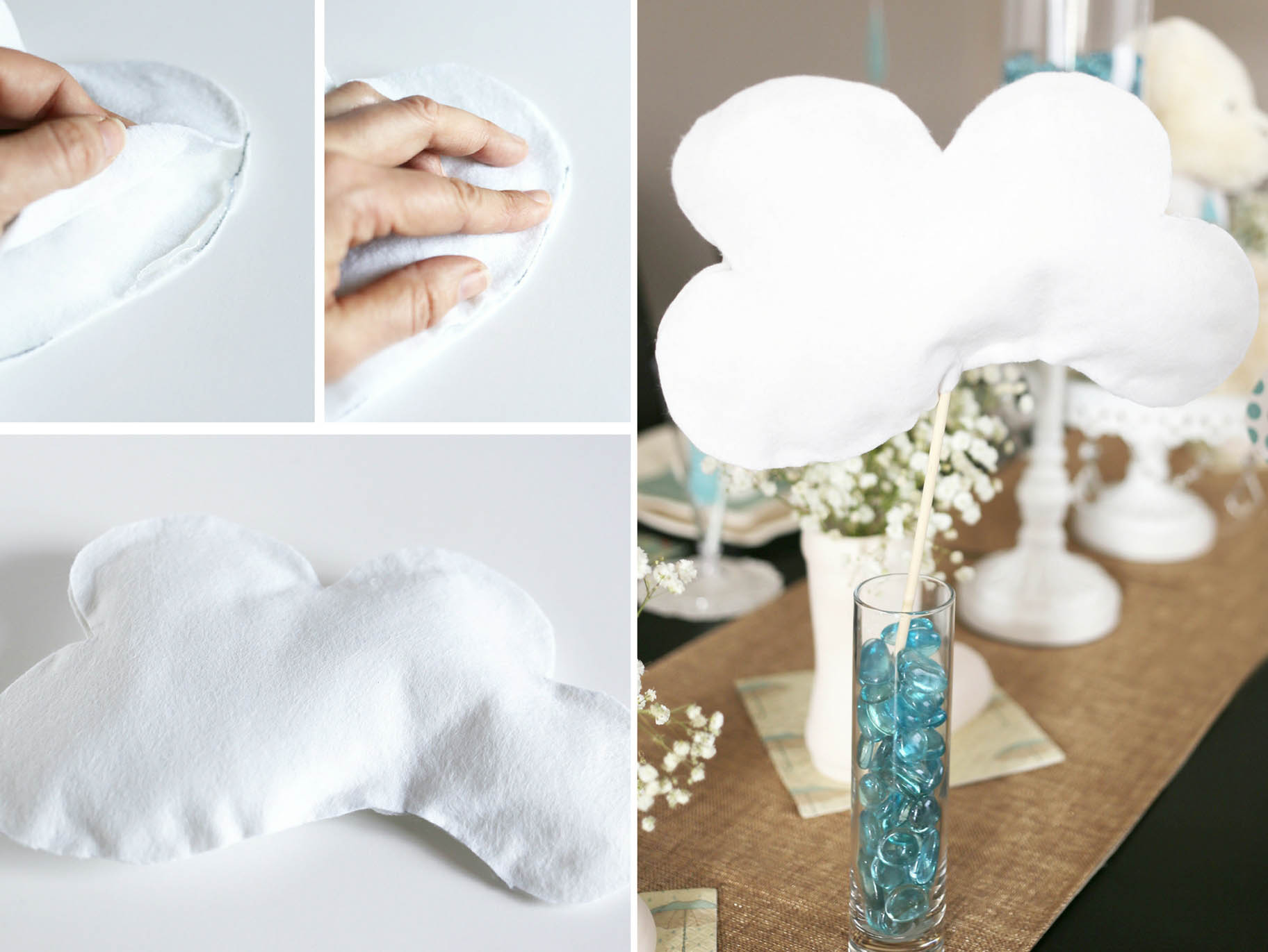How to Make Felt Clouds on Sticks