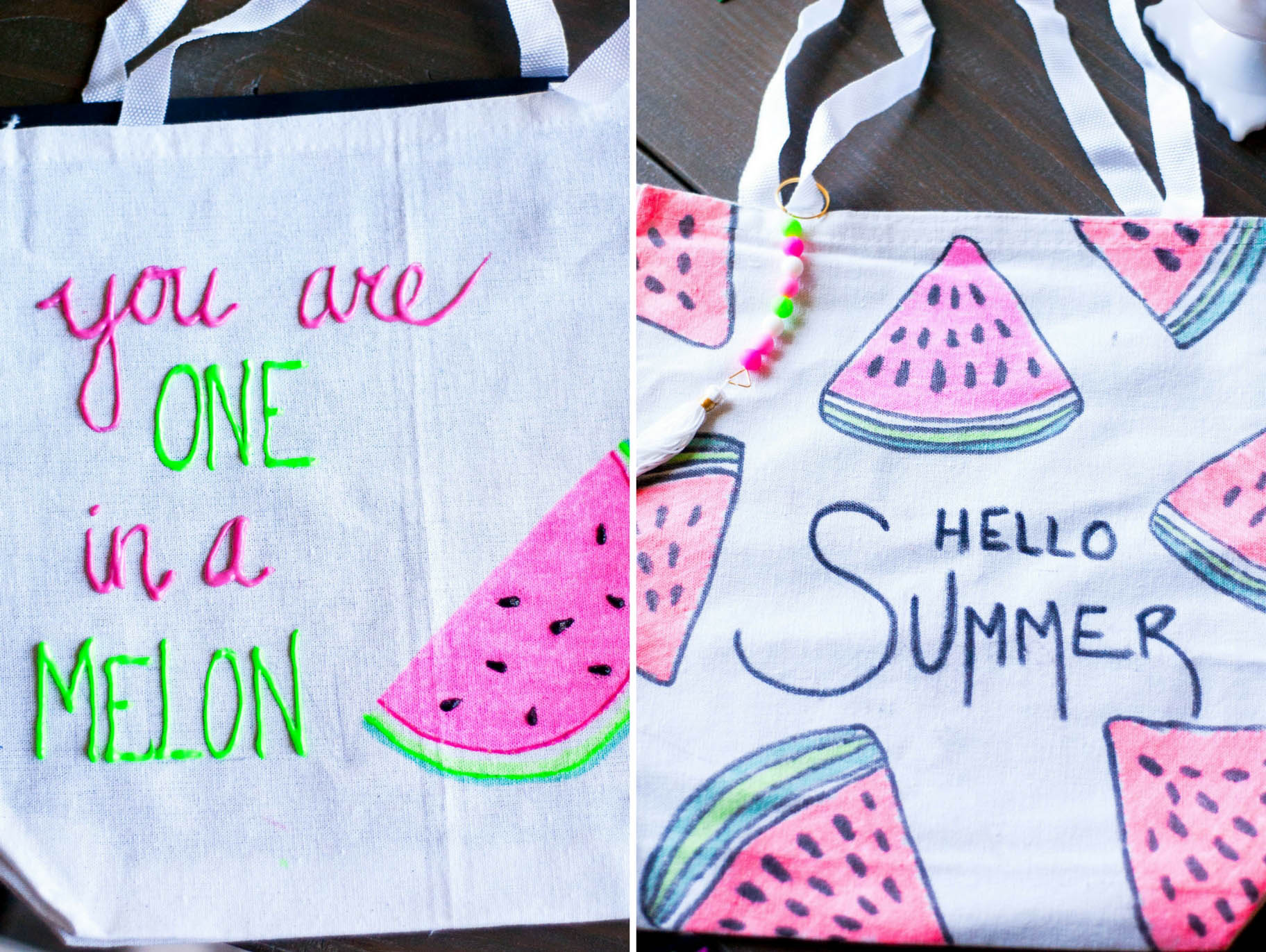 Watermelon Tote Bag & Tote Bag Tassel