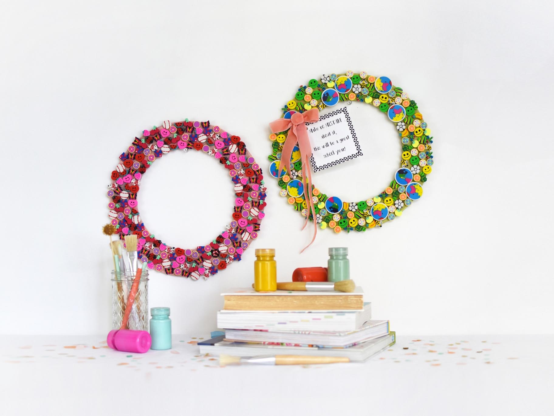 DIY Back to School Eraser Wreath