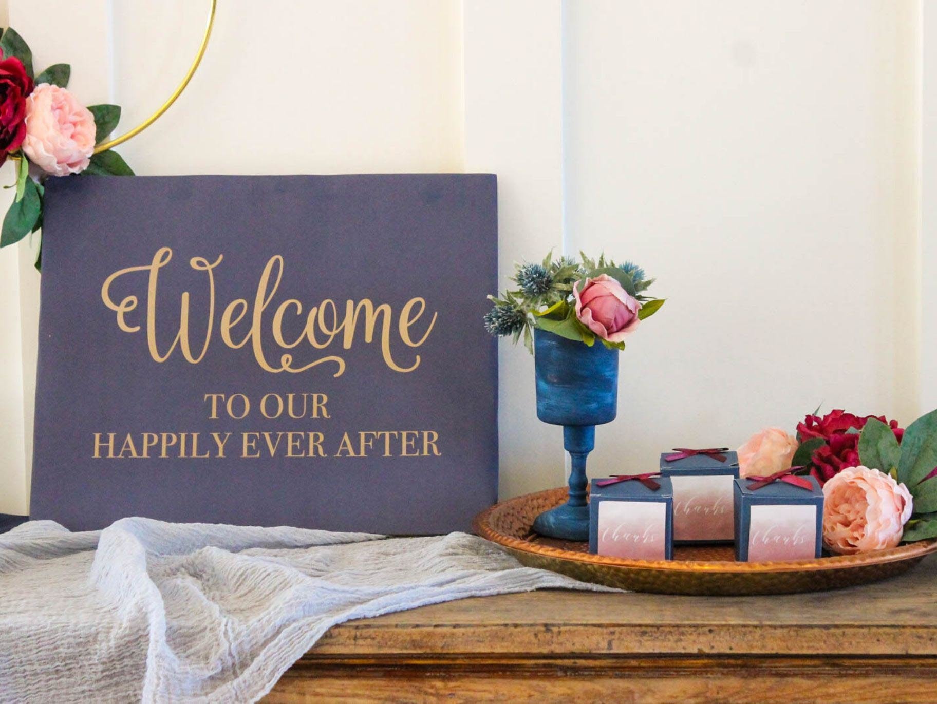 Blue Pantone Wedding Favor Vignette
