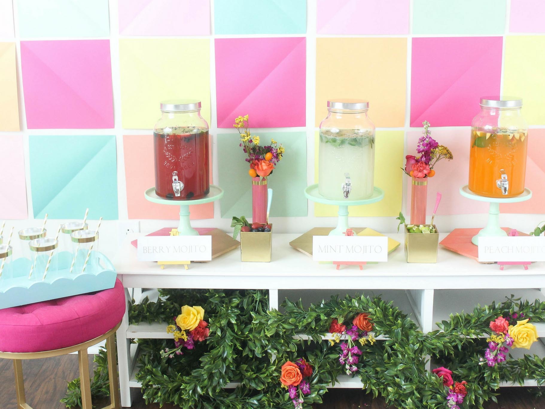 DIY Summer Wedding Mojito Bar