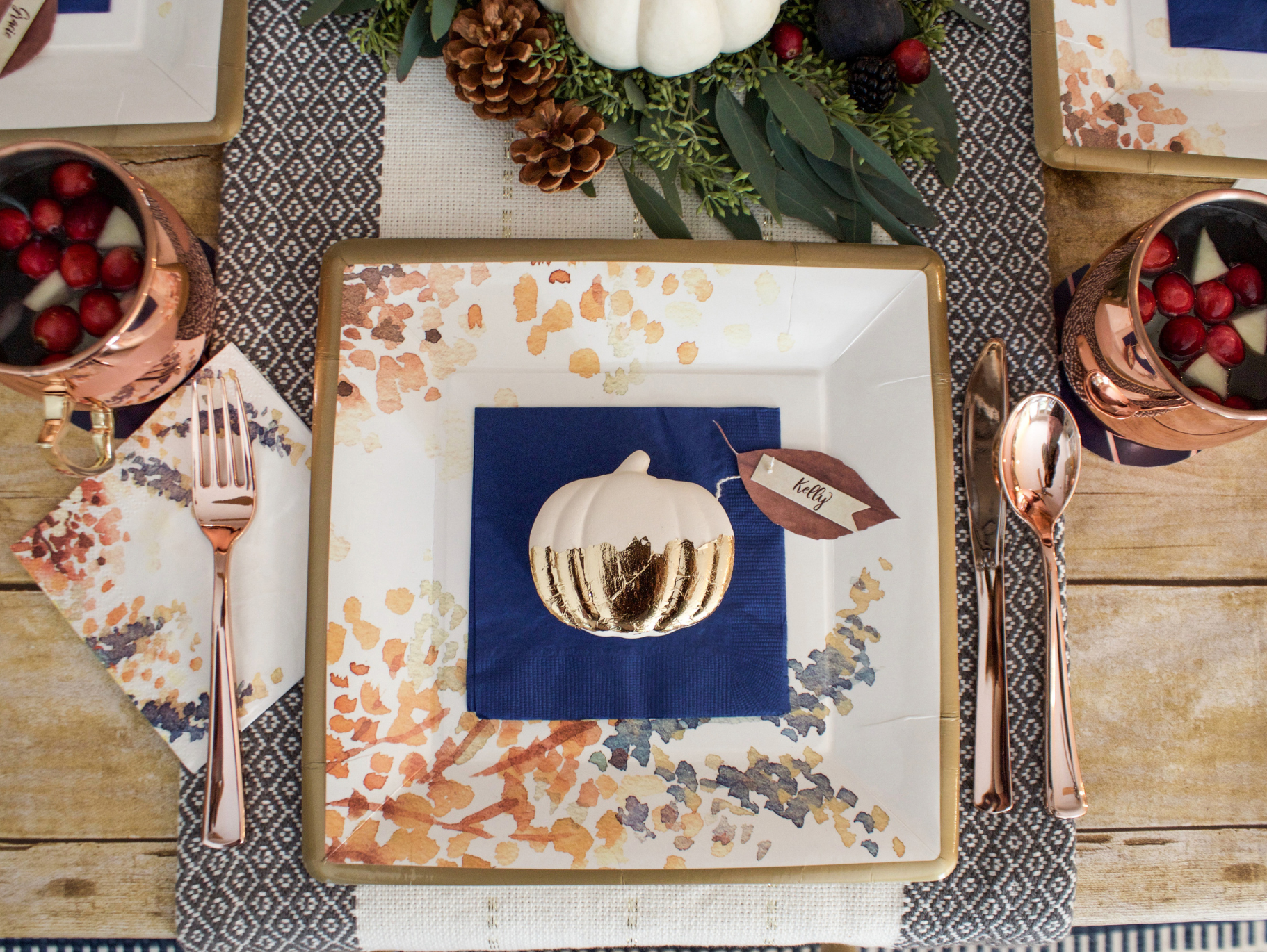 Copper-Accented Pumpkin Favor Boxes