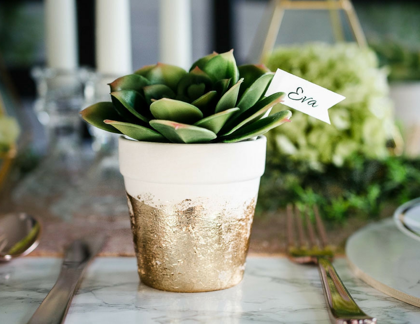 Copper Leaf Place Card Holders