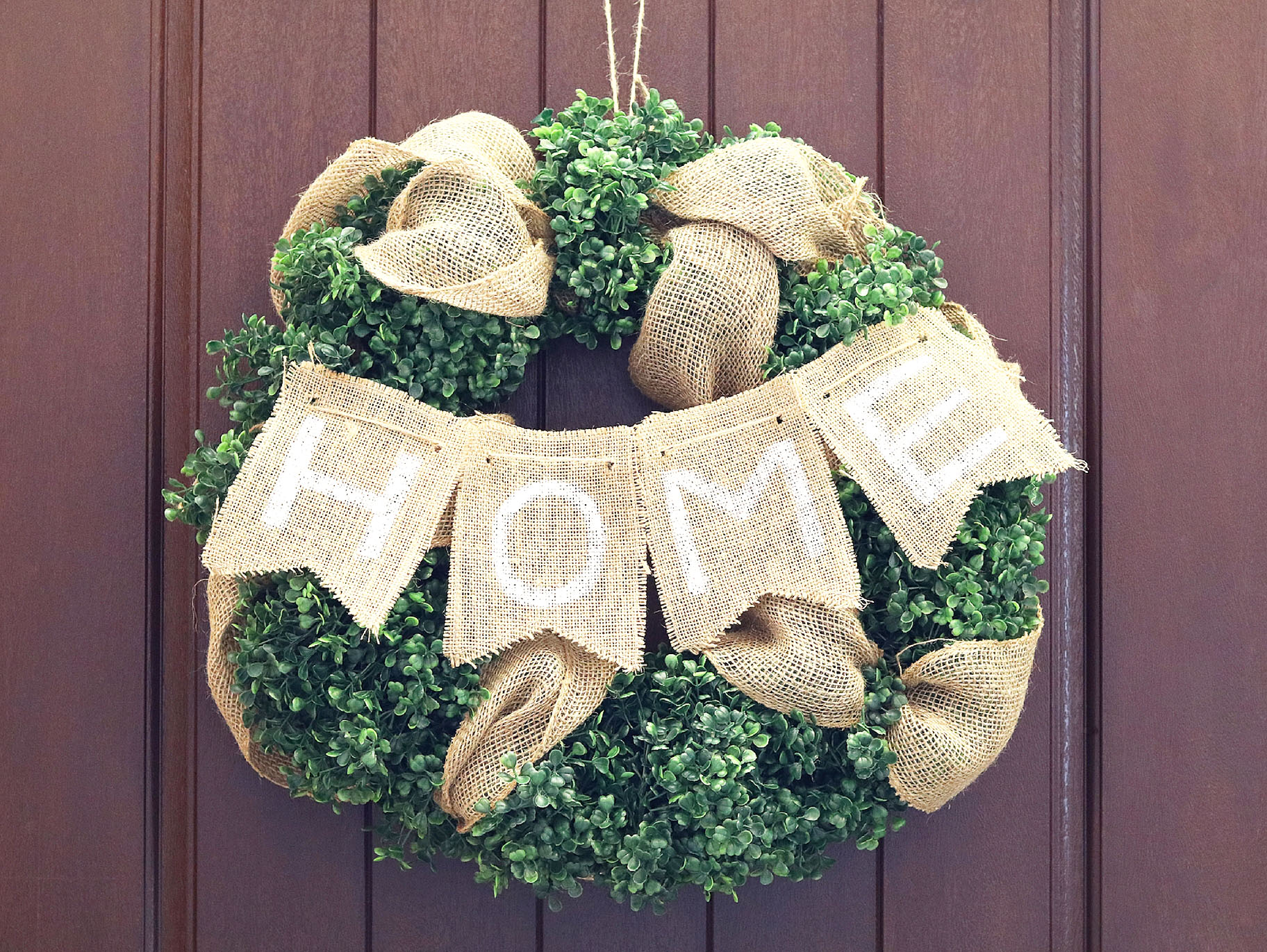 DIY Boxwood Home Wreath