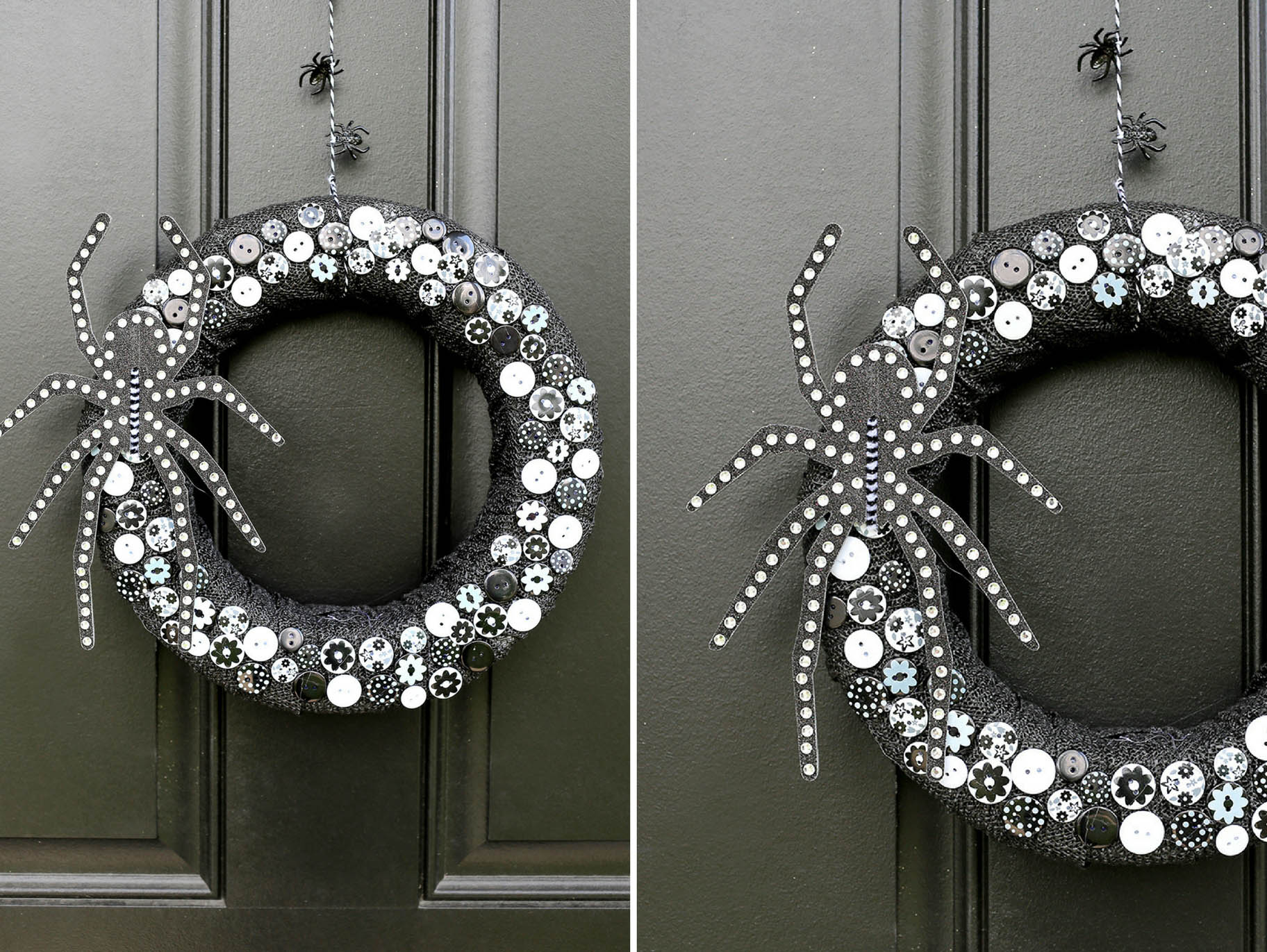 Glitzy Spider DIY Halloween Wreath