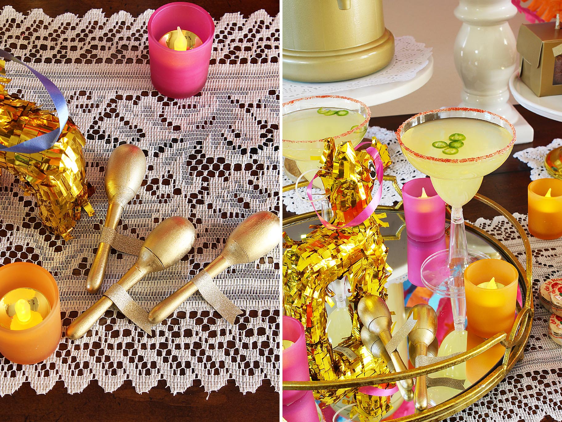 DIY Gold Maraca Bridal Shower Favors