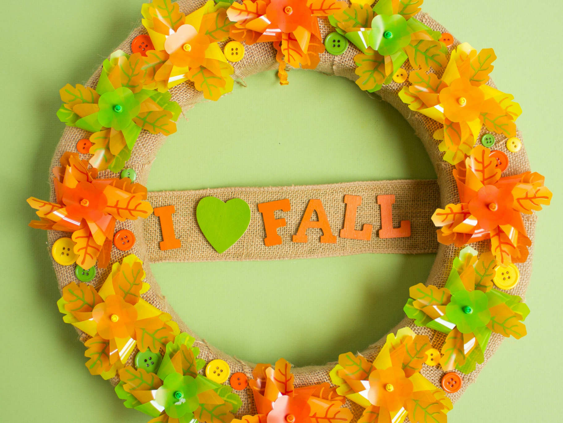 I Love Fall Pinwheel Wreath