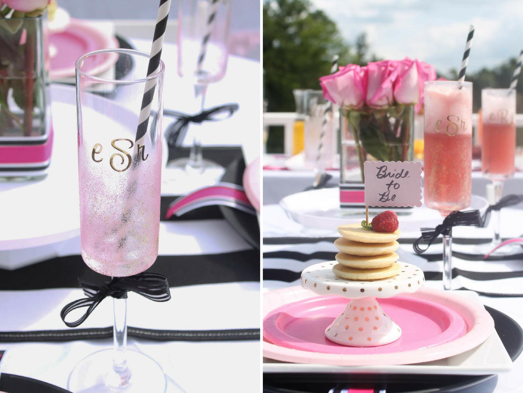 DIY Monogram Champagne Flutes