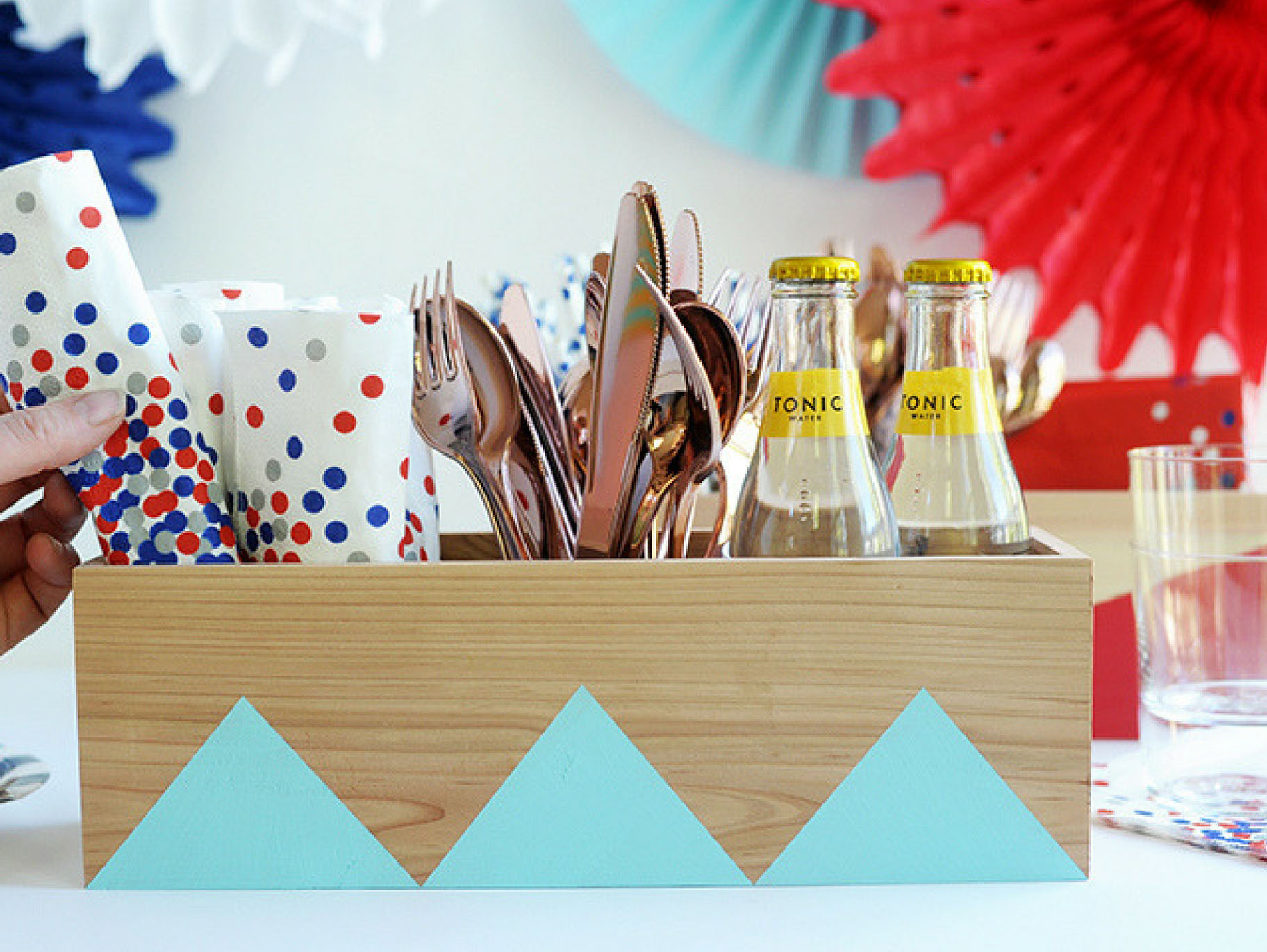 Outdoor Party Silverware Caddy