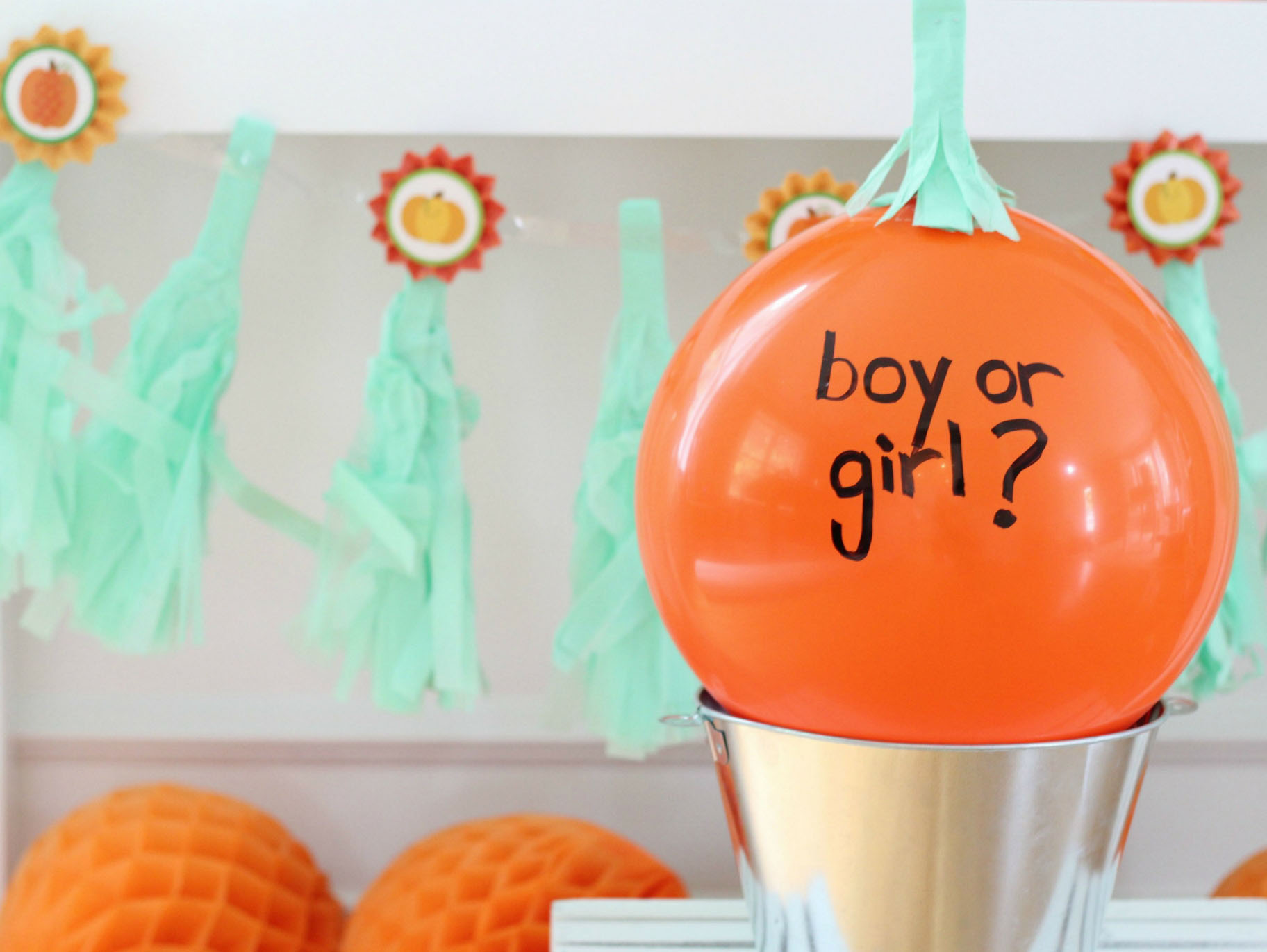 DIY Pumpkin Gender Reveal Balloon